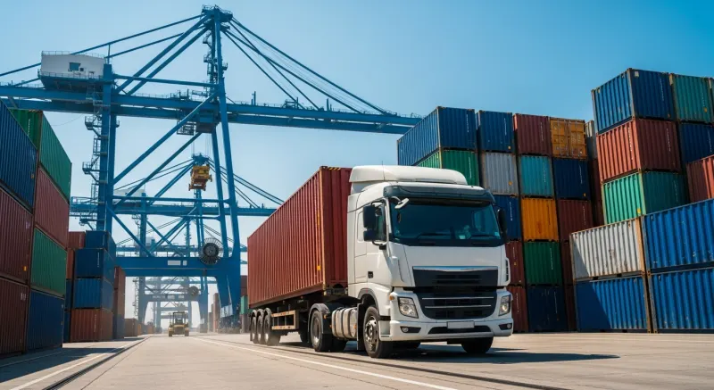 OnTrak drayage truck at the port